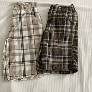 2 pairs boys’ size 12 plaid shorts